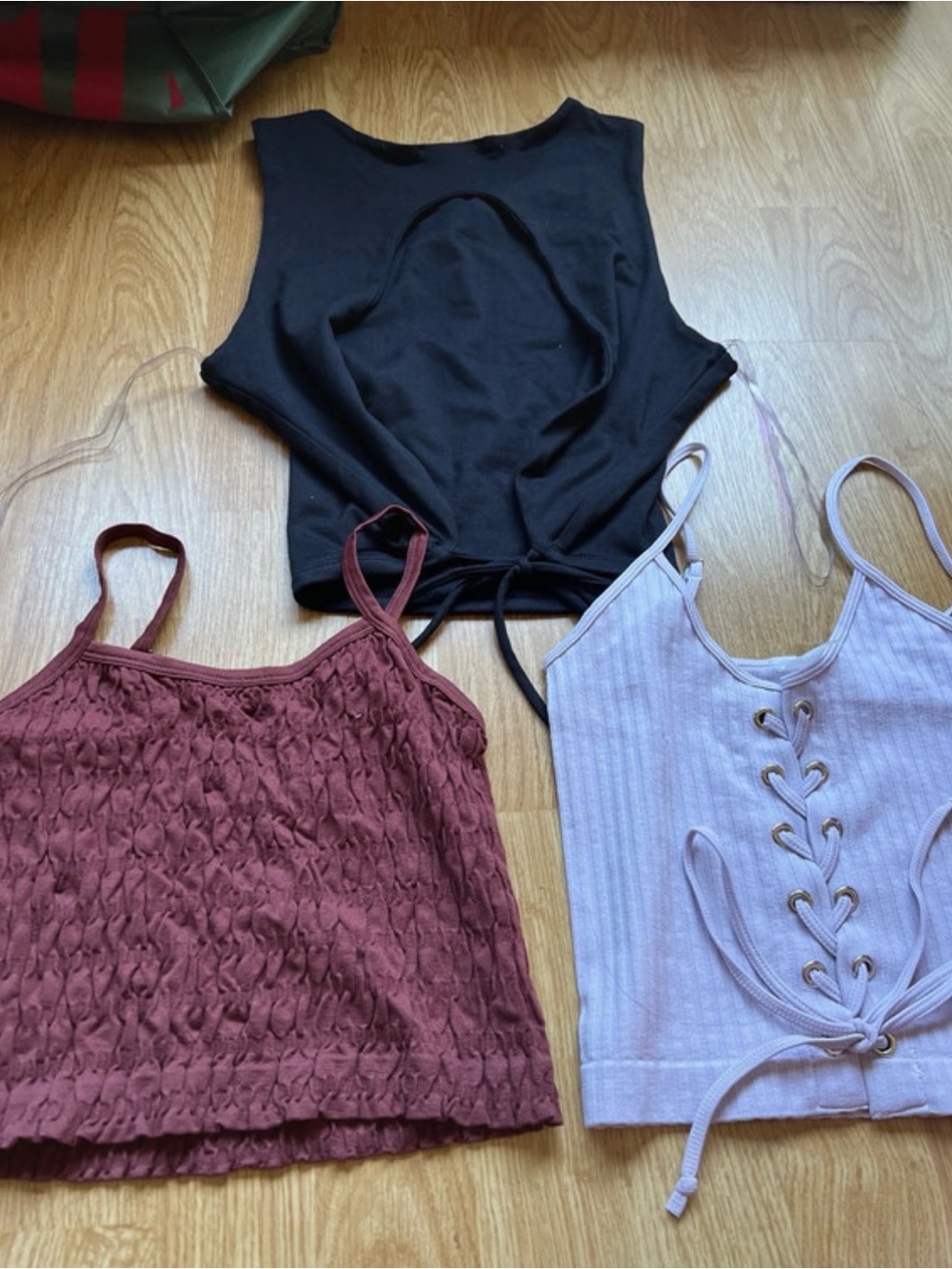 Madewell Black Open-Back Tie-Back Cropped Camisole